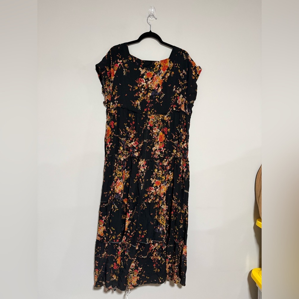 Natural Life Berkley Multicolor Floral Tiered Maxi Dress Size XL Boho Prairie - Picture 3 of 7